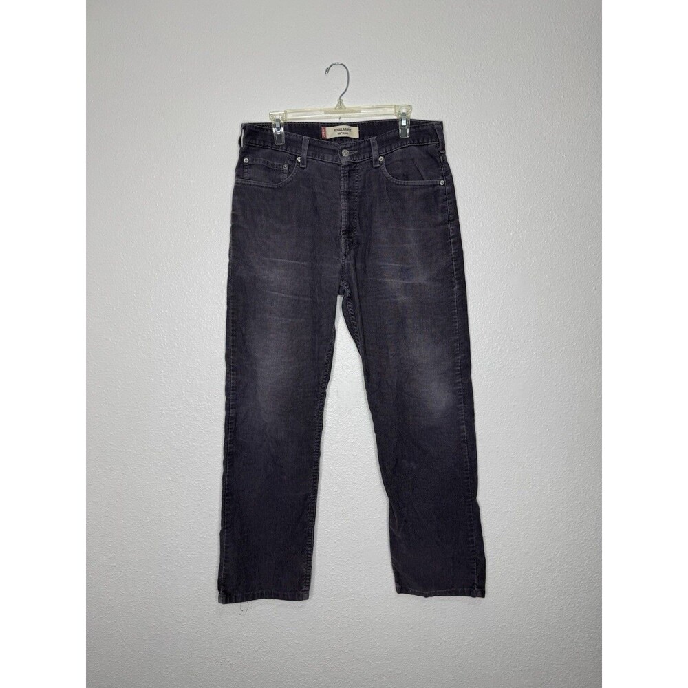 Vintage Levi's 505 Corduroy Pants Men's Size 34x30 Gray Straight Fit Cords Y2K
